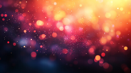 Abstract Colorful Bokeh Background with Warm Glow and Glitter
