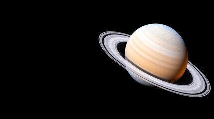 Stunning view of saturn with rings against black space background