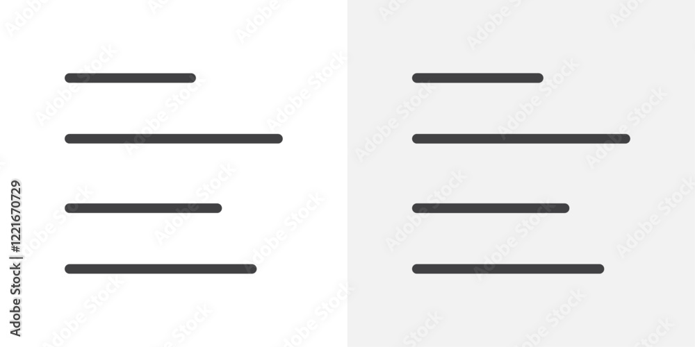 Poster align left icon outline vector sign