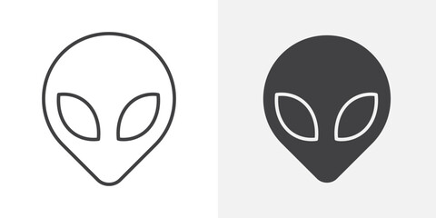 Alien icon Outline vector sign