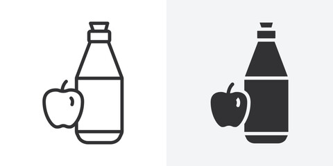 Apple cider vinegar Icon Outline vector sign