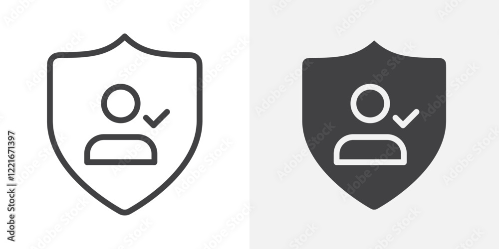 Aufkleber authentication icon outline vector sign