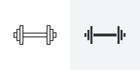 barbell icon Outline vector sign