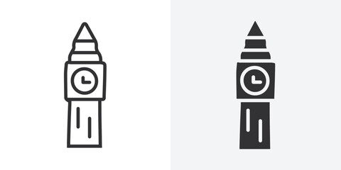 Big Ben icon Outline vector sign