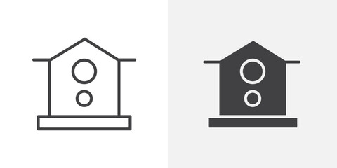 Bird house icon Outline vector sign
