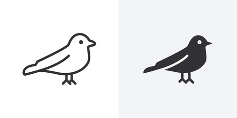 bird icon Outline vector sign