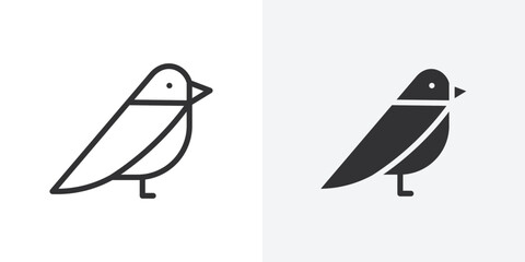 bird icon Outline vector sign
