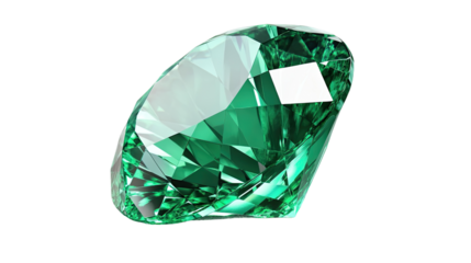 Emerald Gemstone: A captivating emerald gemstone, brilliantly cut and showcasing its deep green hue and exceptional clarity.  The facets sparkle with an alluring intensity. 