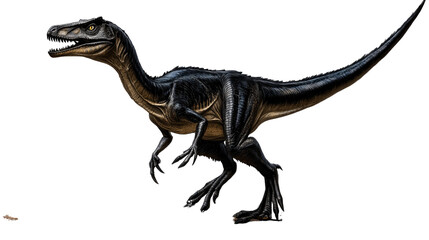 Fototapeta premium Baryonyx: A fearsome Baryonyx dinosaur stands tall and proud, its sharp claws and powerful jaws ready to strike. Its imposing silhouette against a backdrop of mystery. 