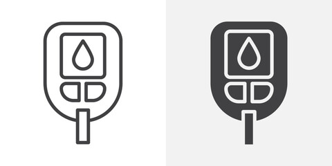 Blood sugar test icon Outline vector sign © Hindi