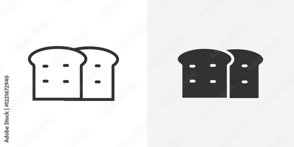 Poster bread slices icon outline vector sign