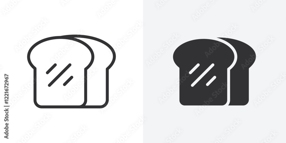 Poster bread slice icon outline vector sign