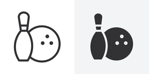 Bowling icon Outline vector sign