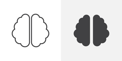 Brain icon Outline vector sign