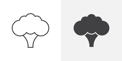 Broccoli icon Outline vector sign
