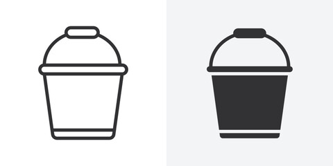 bucket icon Outline vector sign © Hindi