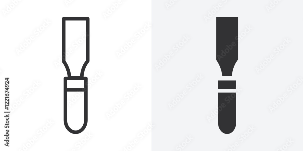 Poster chisel icon Outline vector sign