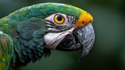 Obraz premium A close-up of a colorful parrot showcasing its vibrant feathers and expressive eye.
