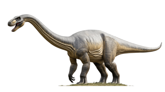 A majestic  Mamenchisaurus  : A detailed depiction of a  Mamenchisaurus, one of the longest dinosaurs ever known, showcasing its distinctive elongated neck, massive body, and powerful limbs.