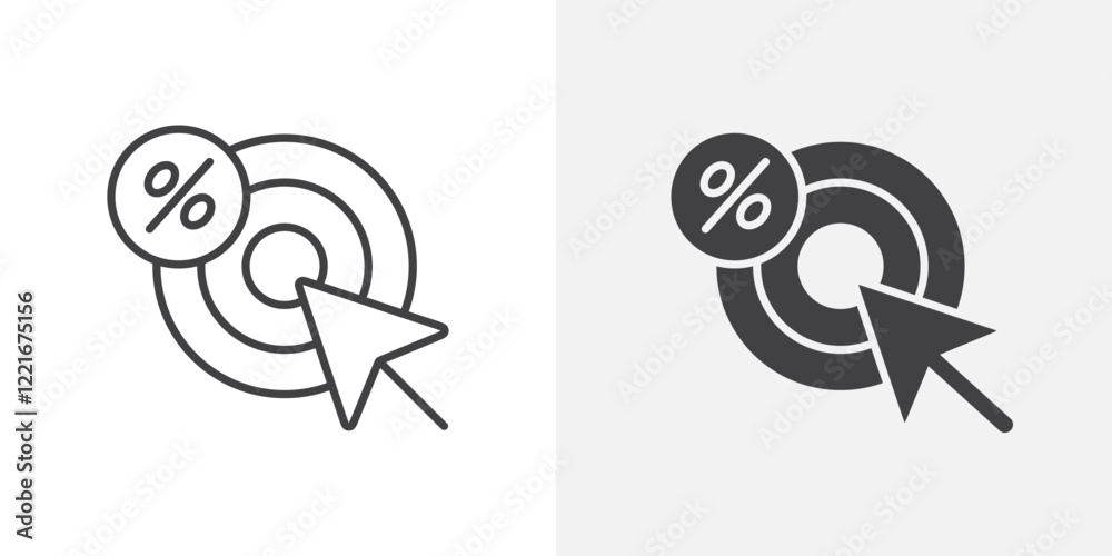Poster click through rate icon outline vector sign