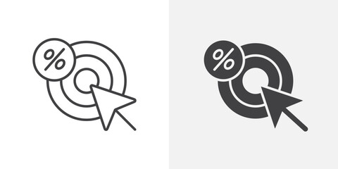 Click through rate icon Outline vector sign