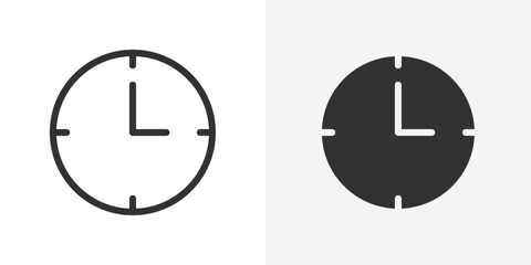Clock icon Outline vector sign