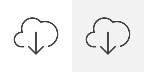 Cloud download icon Outline vector sign