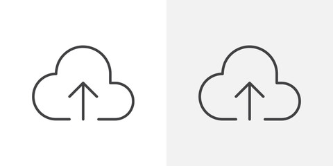 Cloud upload icon Outline vector sign