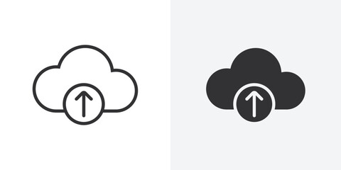 cloud upload icon Outline vector sign