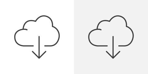 Cloud upload icon Outline vector sign