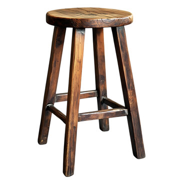 recommend clip art: PNG Rustic Wooden Bar Stool A Classic Design Against Transparent Background
