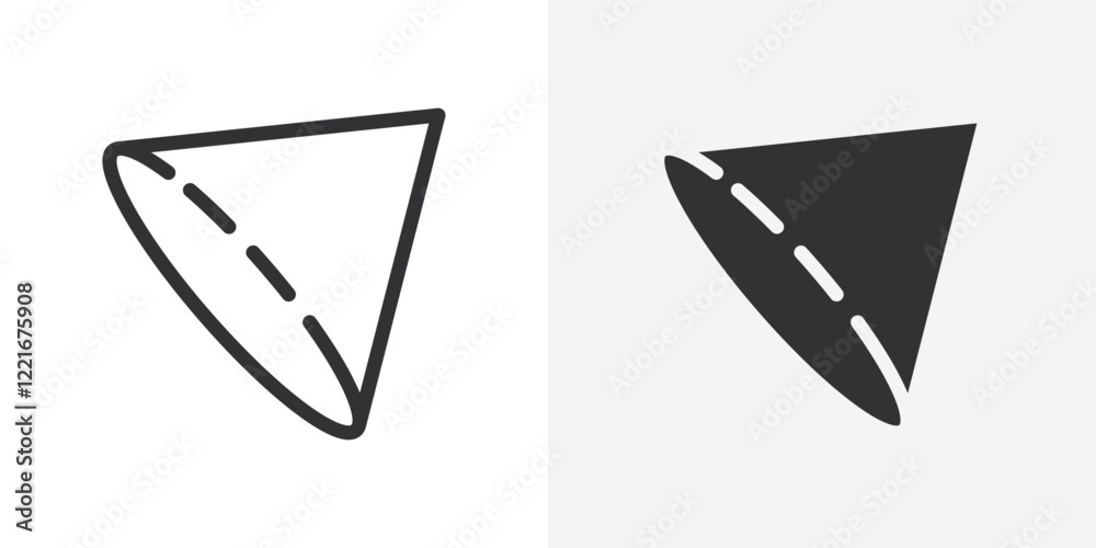 Poster cone shape 3d icon outline vector sign