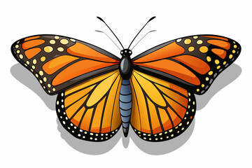  Beautiful butterfly isolated on white background vector art illustration