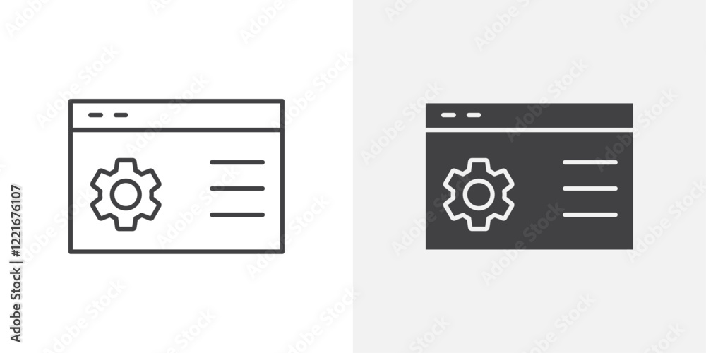 Poster Control panel icon Outline vector sign