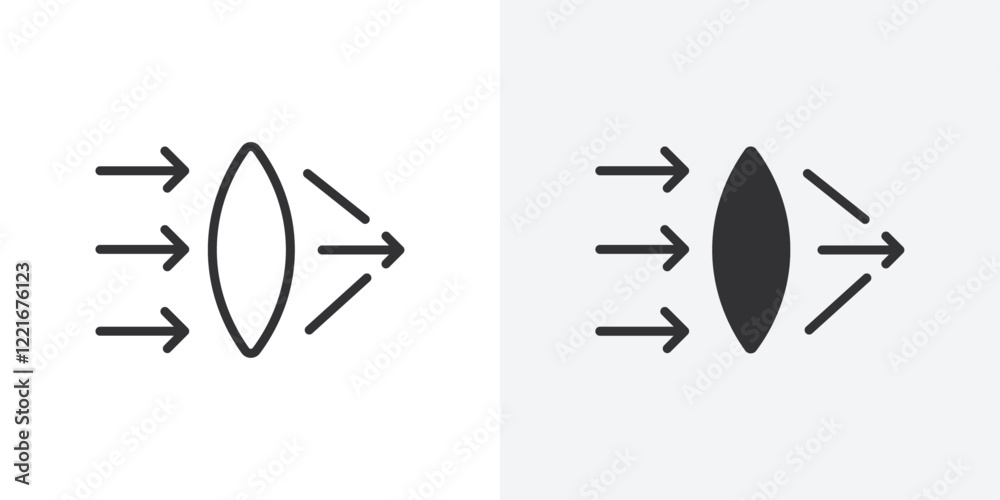 Poster convex icon outline vector sign