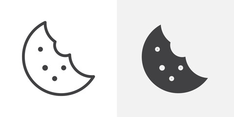 Cookie icon Outline vector sign