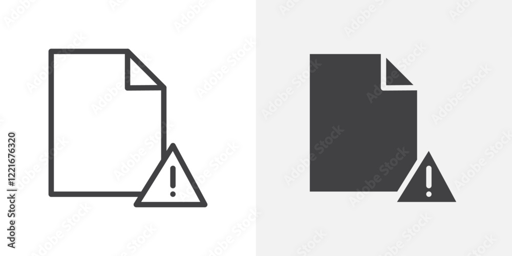 Poster corrupted file icon outline vector sign
