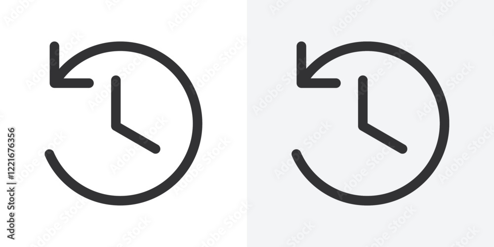 Poster counterclockwise rotation icon outline vector sign