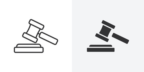 court decision icon Outline vector sign