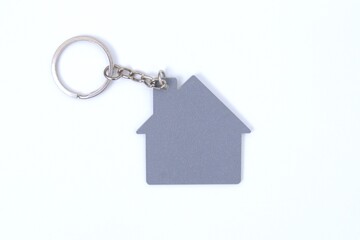 House keychain on white background