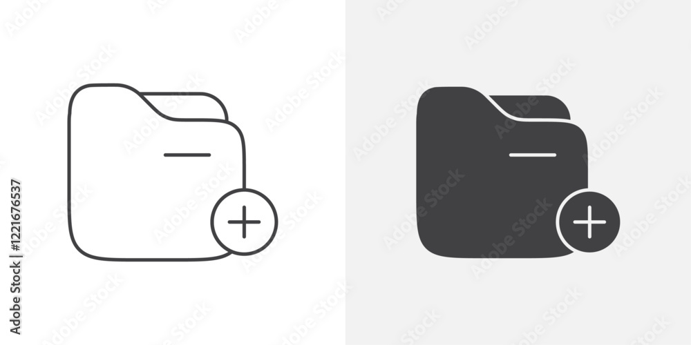 Aufkleber create folder icon outline vector sign