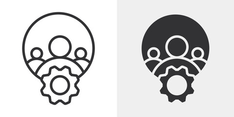 CRM icon Outline vector sign