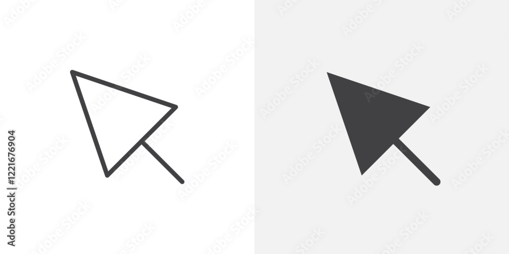 Poster cursor icon outline vector sign