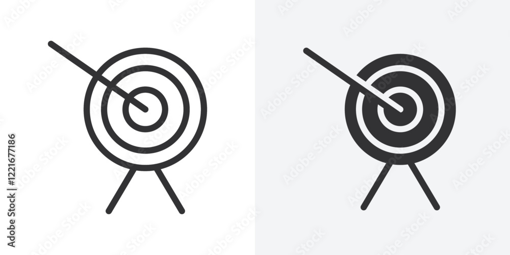 Poster dart icon outline vector sign