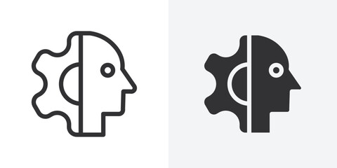 Cyborg icon Outline vector sign