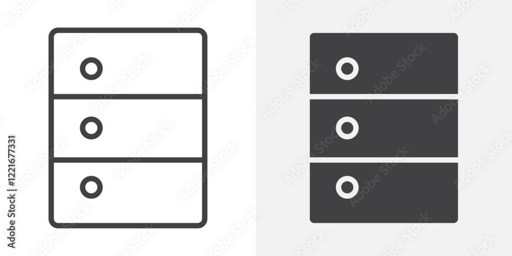 Poster database icon outline vector sign