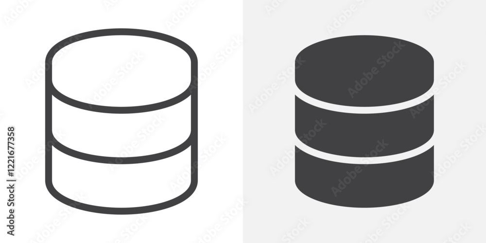 Poster Database icon Outline vector sign