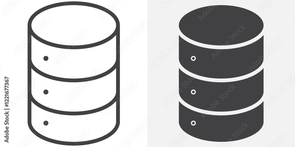 Aufkleber database icon outline vector sign