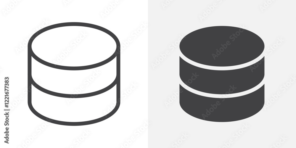 Poster Database icon Outline vector sign