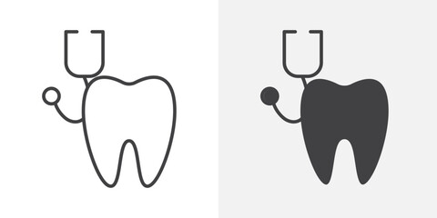 Dental care icon Outline vector sign